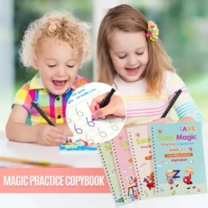 Magic Reusable Practice Copybook For Kid (4 Books+FREE 10 Magic Refills)